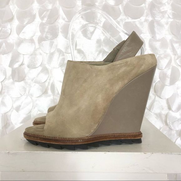 Camilla Stovgaard Shoes - Camilla Skovgaard London Tan Suede open toe wedge sandals NEW size 8
